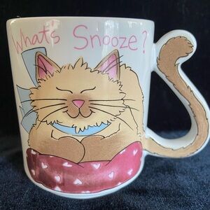 Vintage Japan Mount Clemens Whats Snooze Siamese Cat Mug Tail Handle